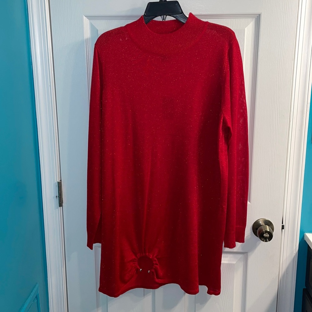 Holiday Sparkly Red Sweater